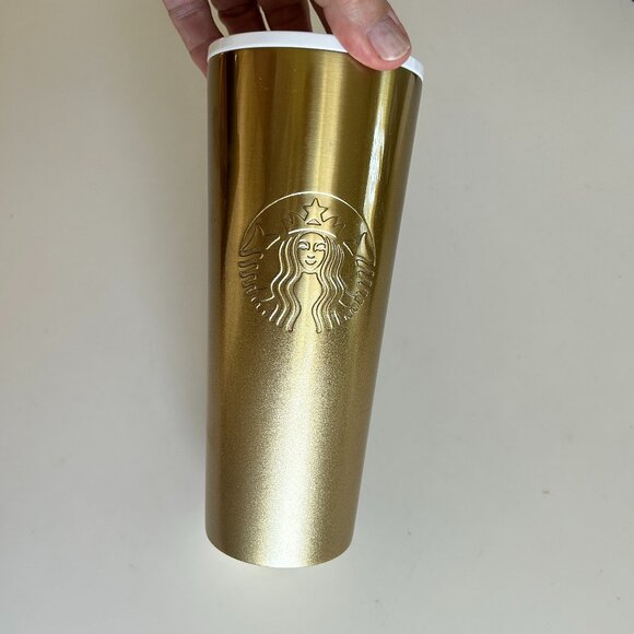 Starbucks gold metallic 24 oz insulated tumbler - Picture 2 of 6
